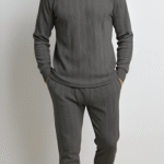 Parito Men Thermal Vest V-neck Full Sleeves - Charcoal